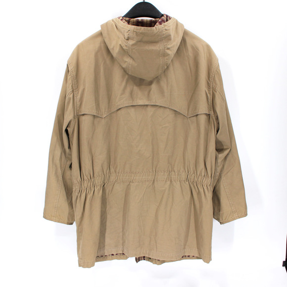 Woolrich Tan Hooded Zip Southwestern Aztec Lined Chore Utility Coat Jacket L VTG - Picture 5 of 7